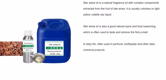 99% de óleo essencial de anis estrelado para sabor e fragrância CAS 8007